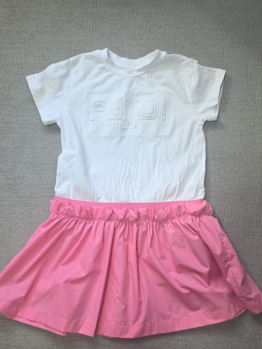 White/Pink Logo Dress Size 5.